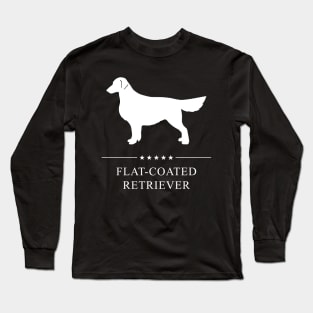 Flat-Coated Retriever Dog White Silhouette Long Sleeve T-Shirt